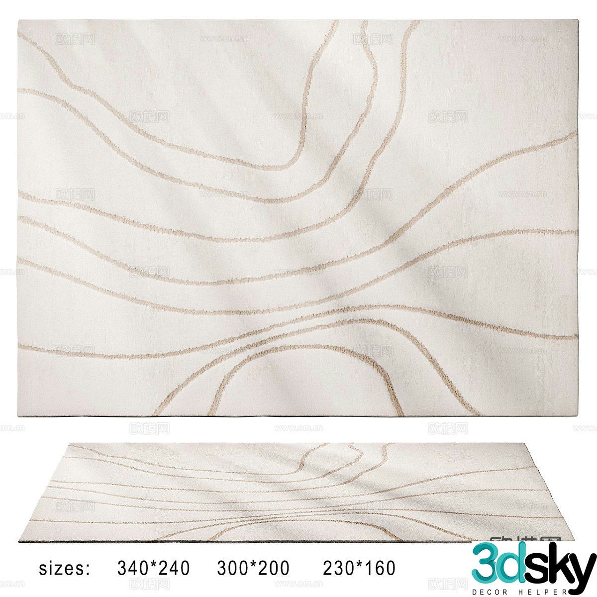 New Chinese Bahia wool carpet 3d model