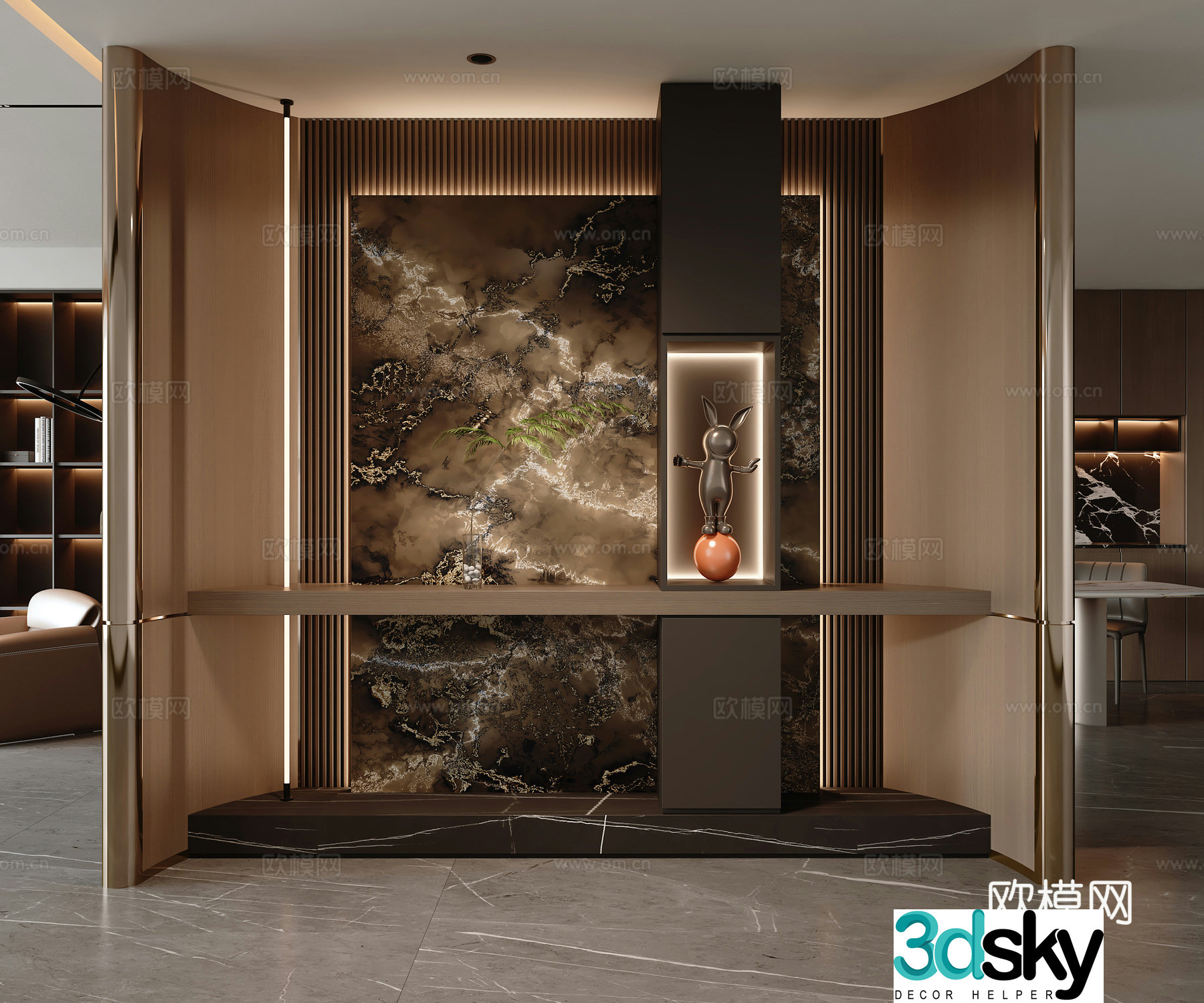 Modern Italian style entrance entrance 3D model