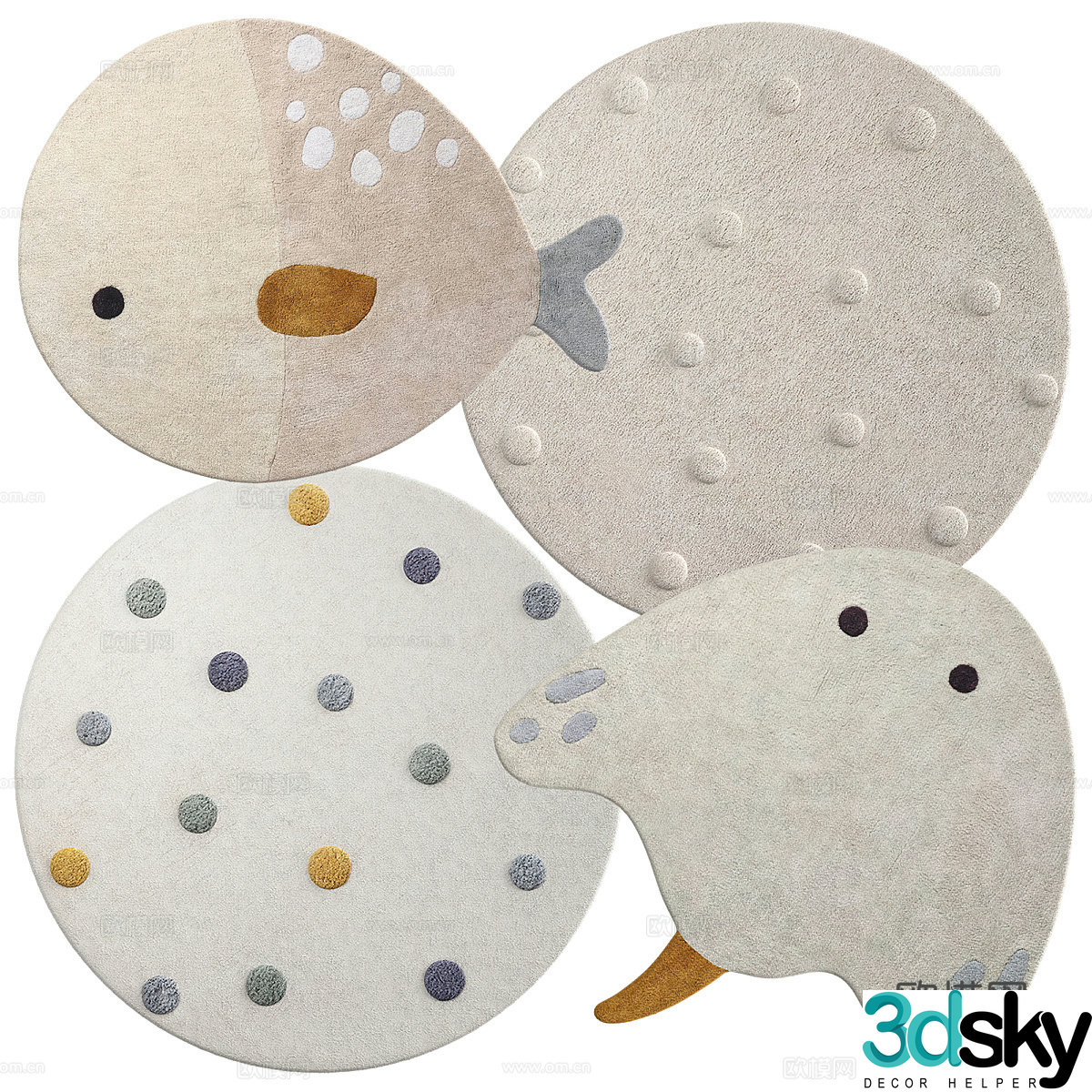 Modern children’s carpet 3d model