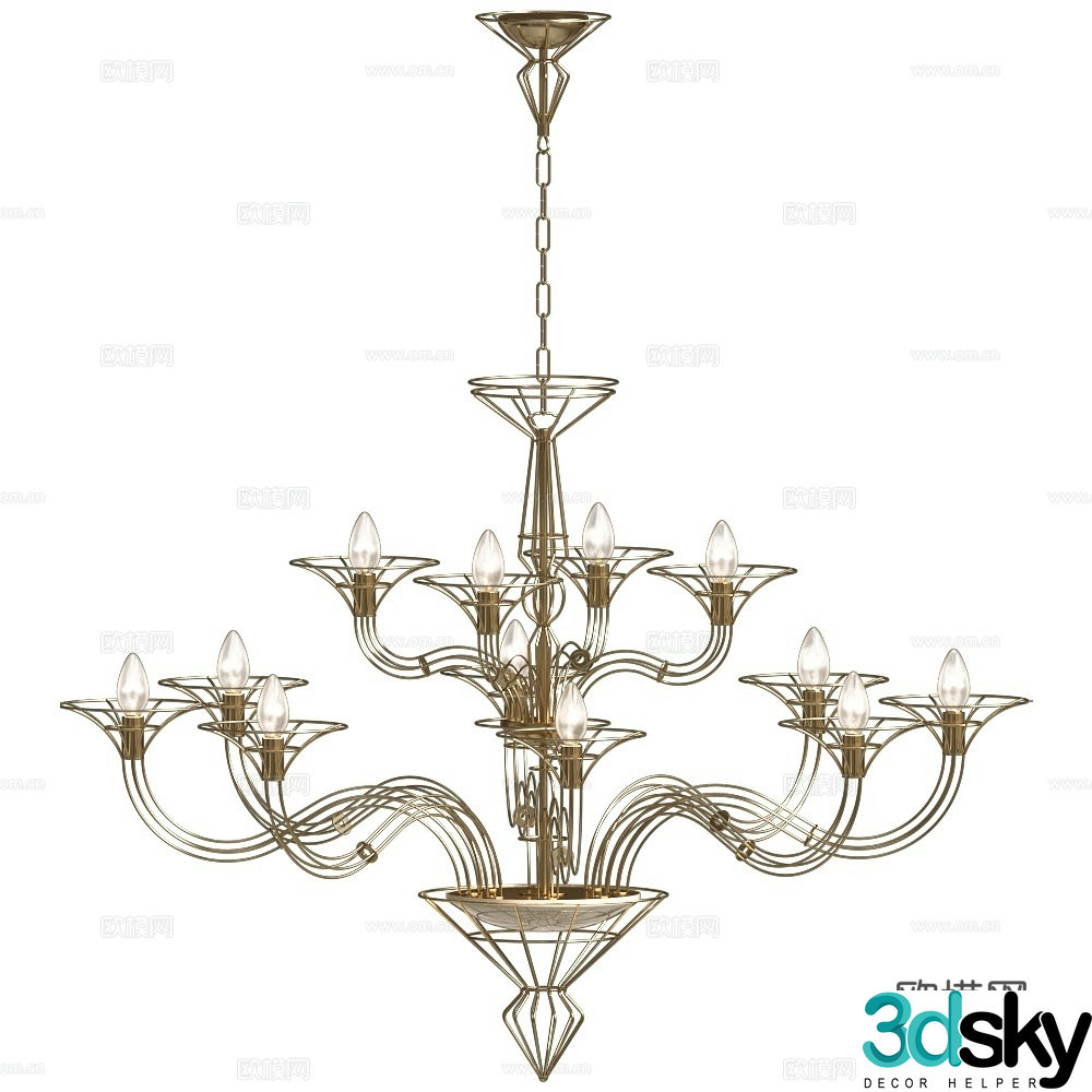 Metal Lux European chandeliers Light luxury chandeliers Metal chandeliers Multi-head chandeliers 3D model