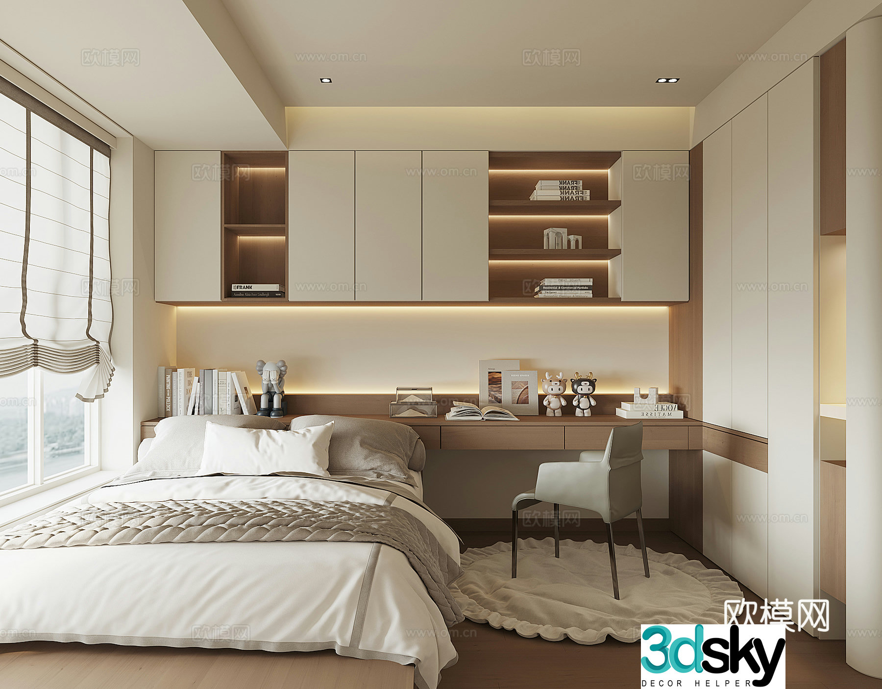 Modern tatami bedroom 3d model