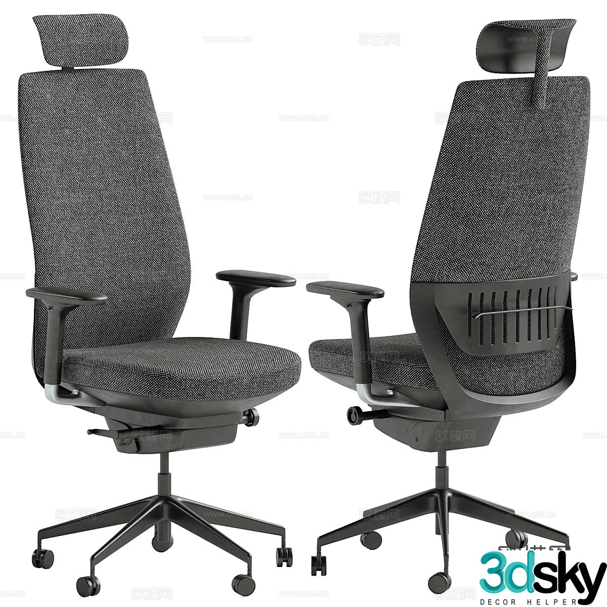 Modern office chair employee chair work chair employee chair staff chair e-sports chair rotating sliding 3d model
