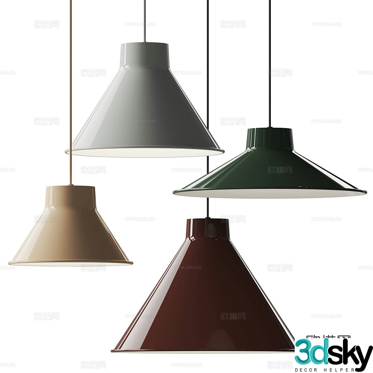 Modern Italian Muuto Top Chandelier 3D Model