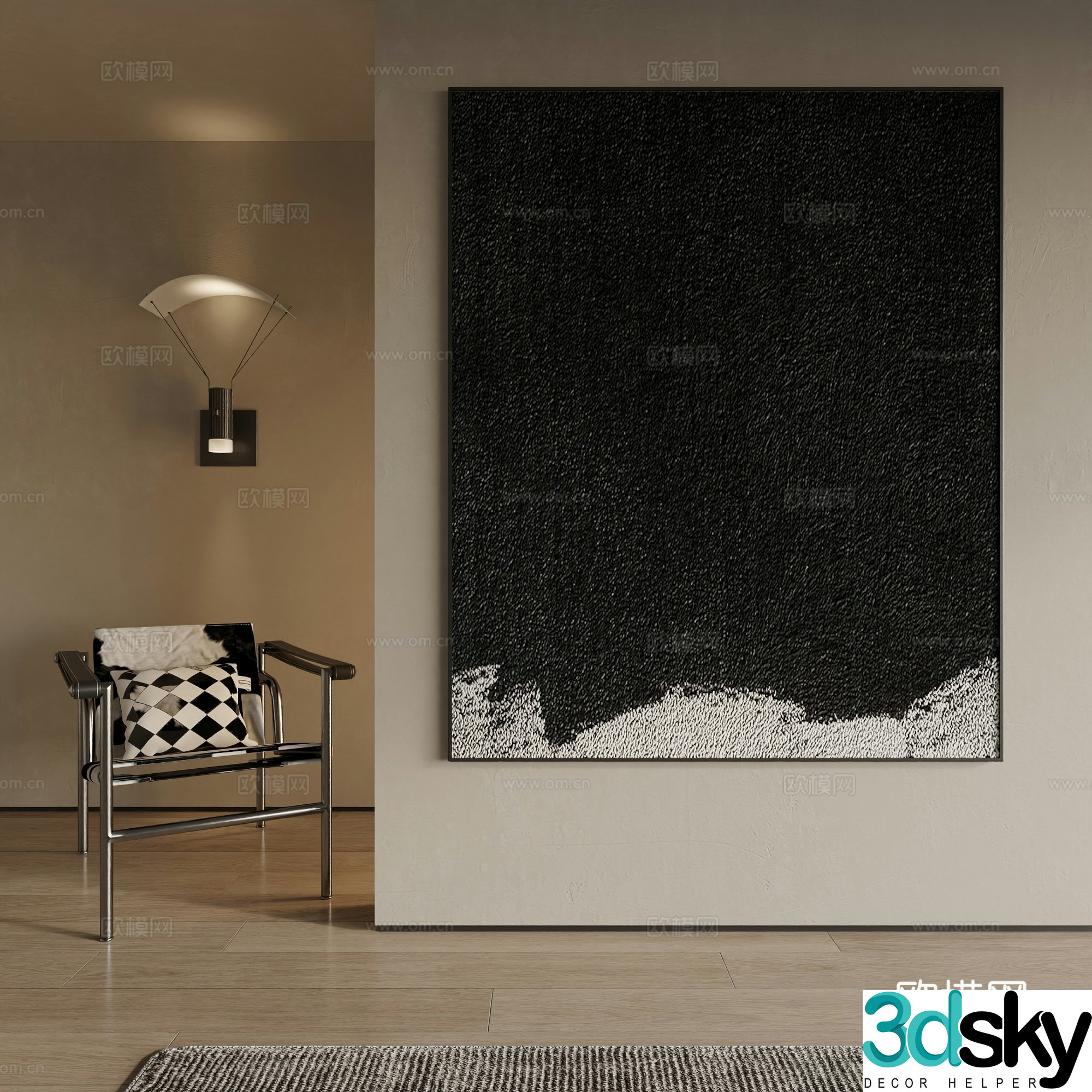 Modern decorative painting 3d model