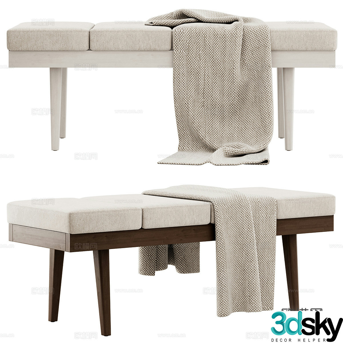 New Chinese Larisa 3D model of bed stool