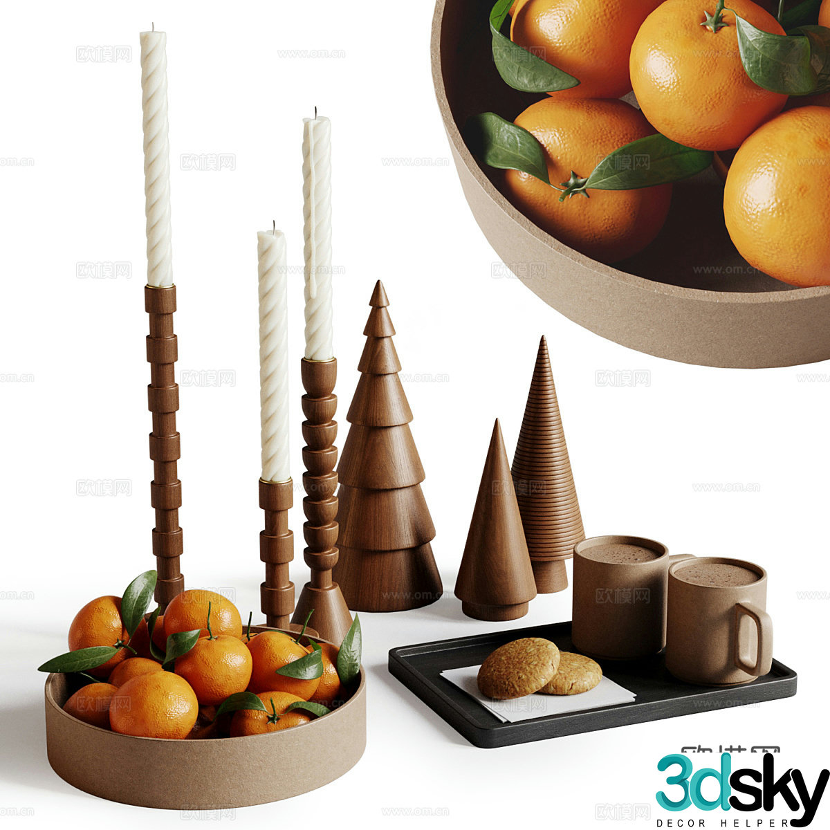Decorative ornaments Ornaments Decorative ornaments Dining table ornaments Middle ornaments Dining table ornaments Side 3D model