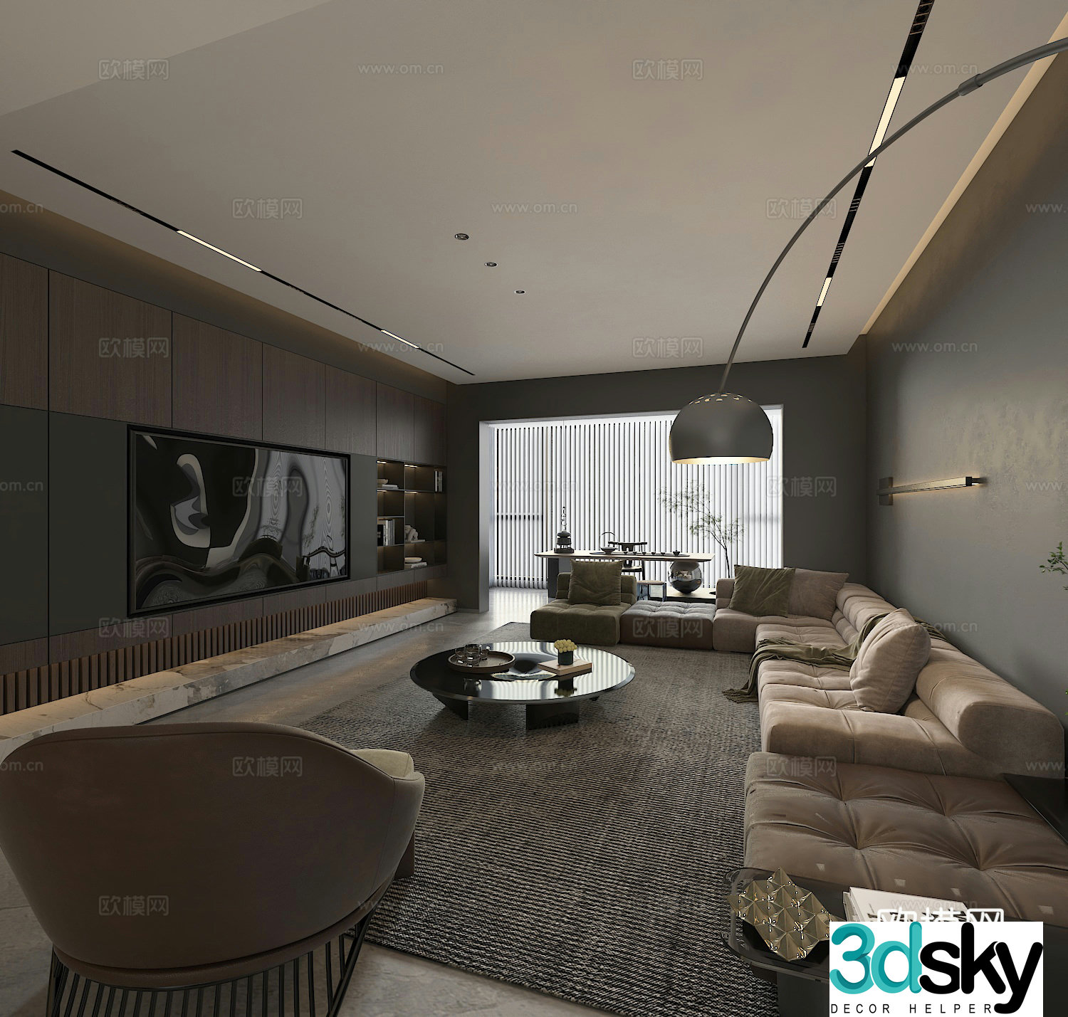Italian living room 3d model 3d model