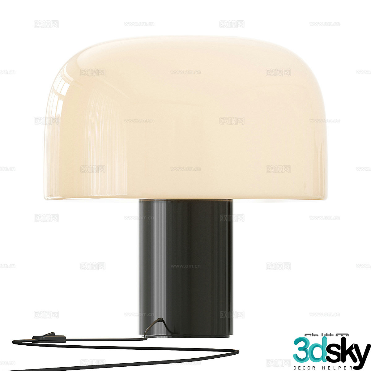 Modern glass table lamp 3d model
