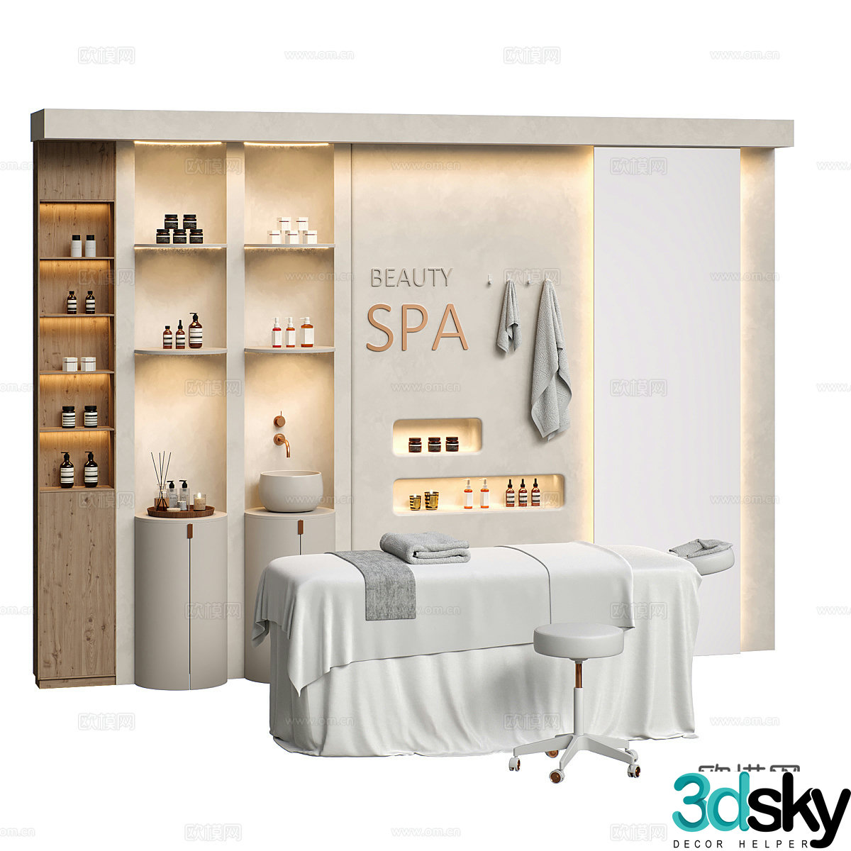 Beauty salon Massage shop Spa salon Beauty instruments Massage supplies Massage bed Press 3D model