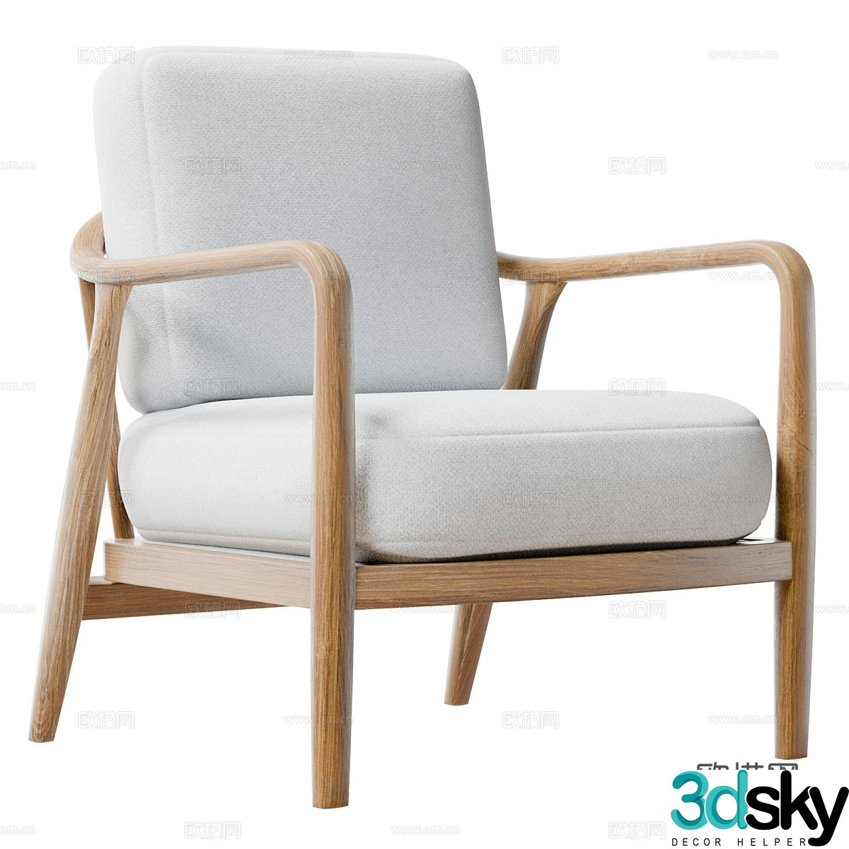 New Chinese Potterybarn Isla Armchair 3D Model