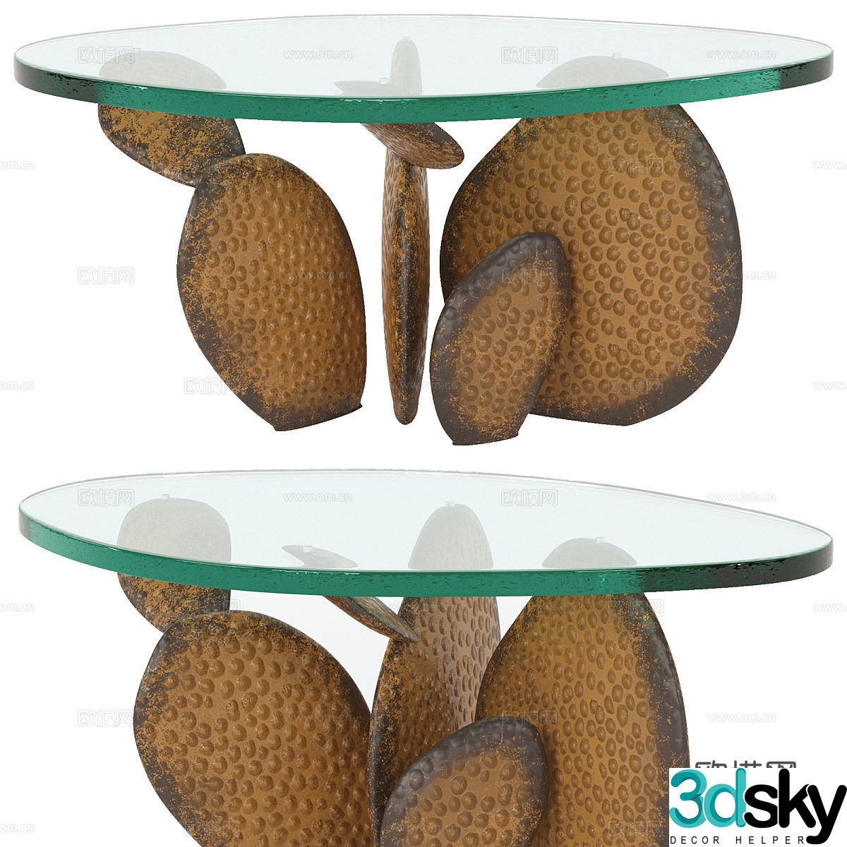 Art tea table acrylic tea table glass tea table cactus tea table modeling tea table simple tea 3d model