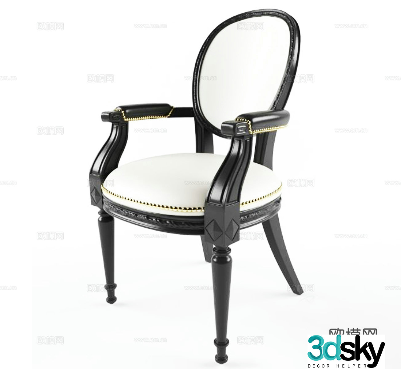 Simple European single chair European single chair American single chair Simple European dining chair Classical dining chair Retro dining chair 3d model