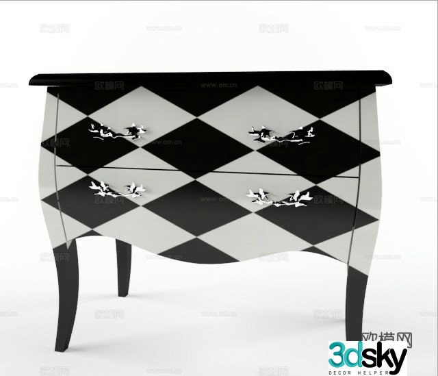 European table cabinet 3D model