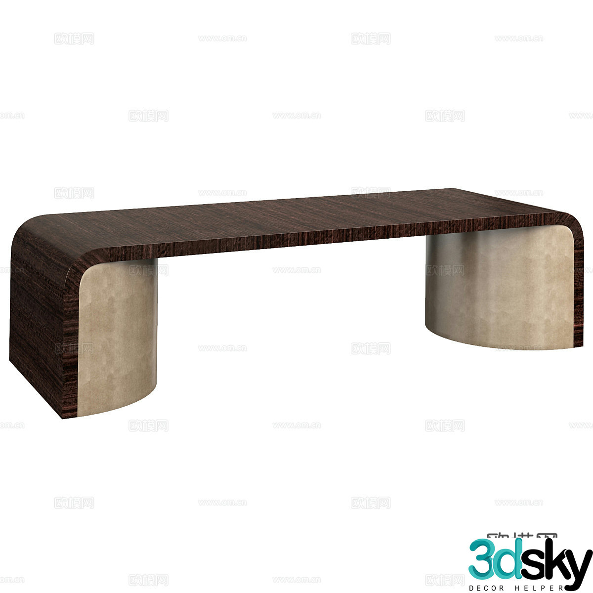 Outdoor bench B&B bench dining bench leisure bench courtyard bench park bench solid wood 3d model