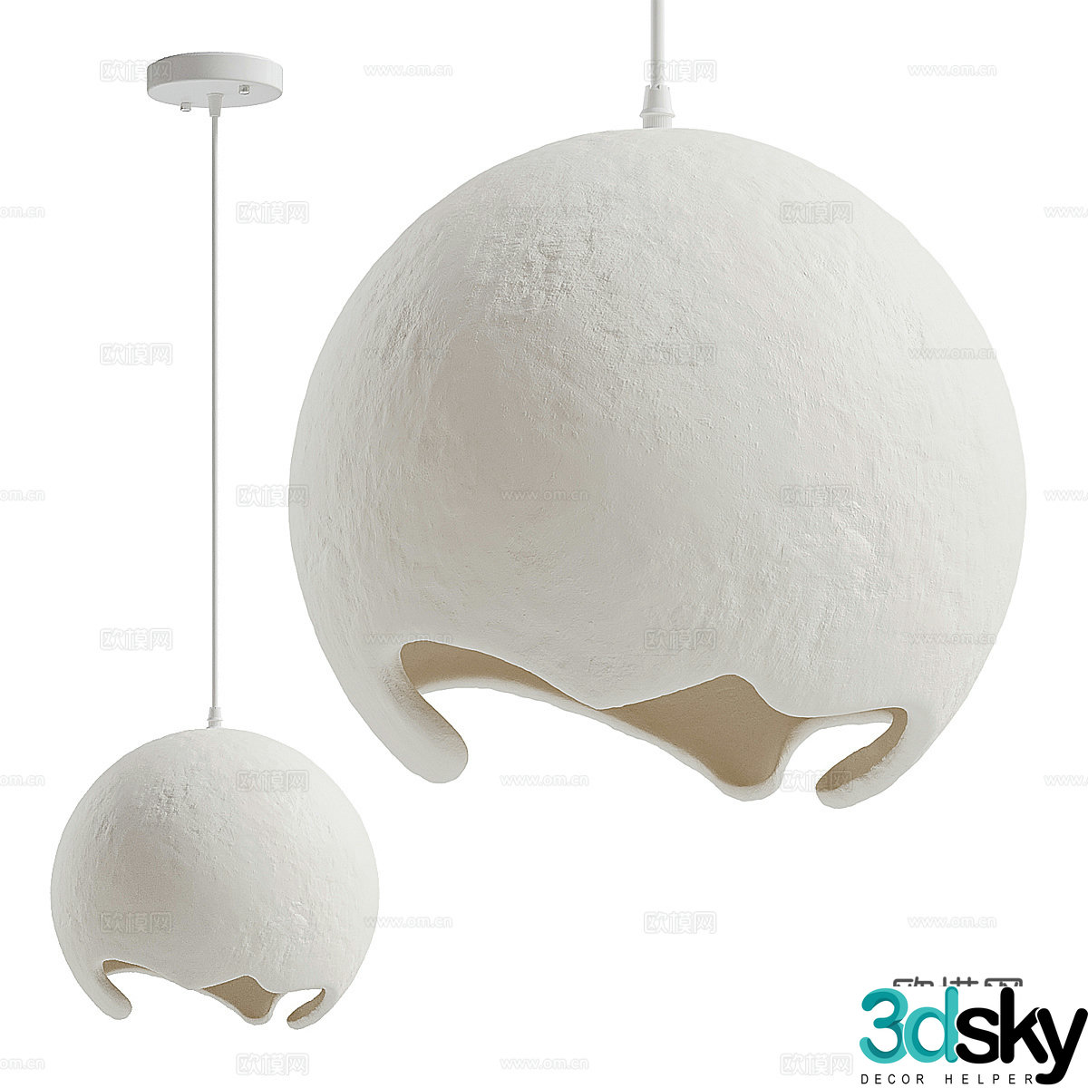 Cream-style chandelier Art chandelier Wasabi chandelier B&B chandelier Stone chandelier Bedside chandelier Stone chandelier Bedside hang 3D model