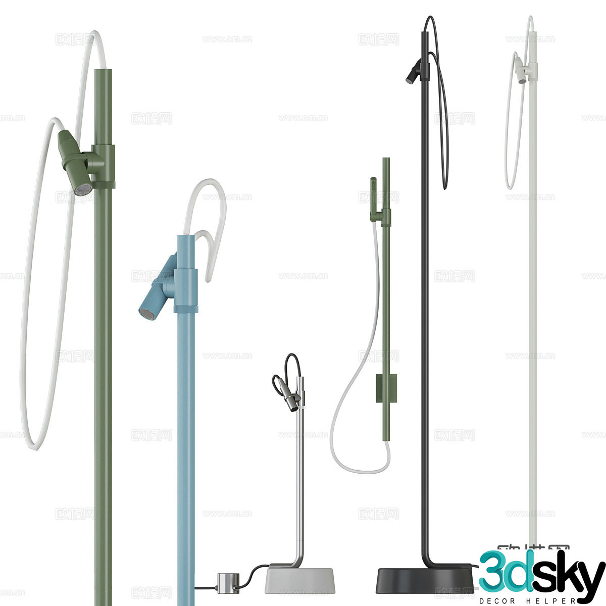 Simple floor lamp Minimalist floor lamp Lamp combination Table lamp Wall lamp Art floor lamp Line 3D model