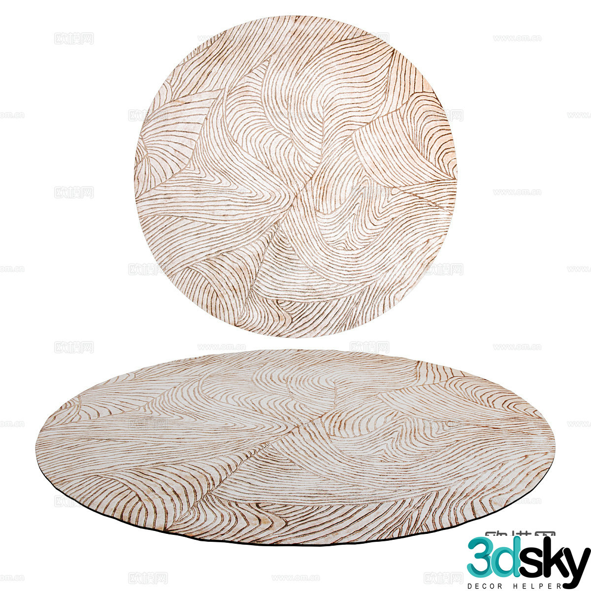 Modern simple round carpet Carpet Simple round carpet Living room carpet 3d model