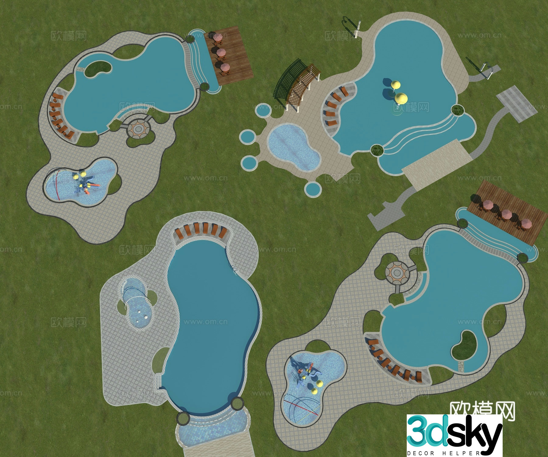 Swimming pool Outdoor swimming pool Infinity pool 3d model