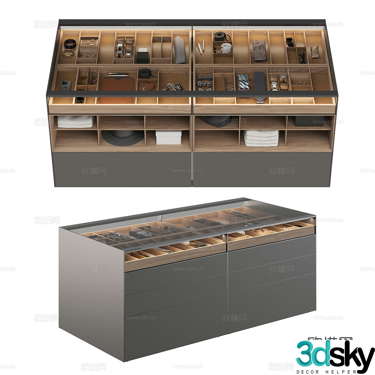 Modern Italian Rimadesio Altair Cabinet Jewelry Cabinet 3D Model
