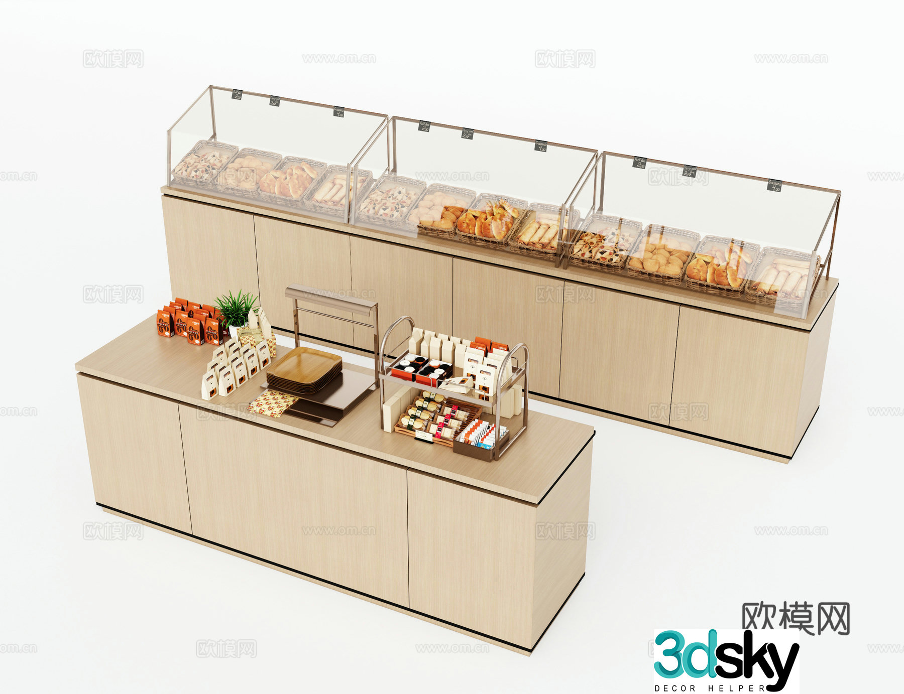 Modern bread cabinet container 3d model