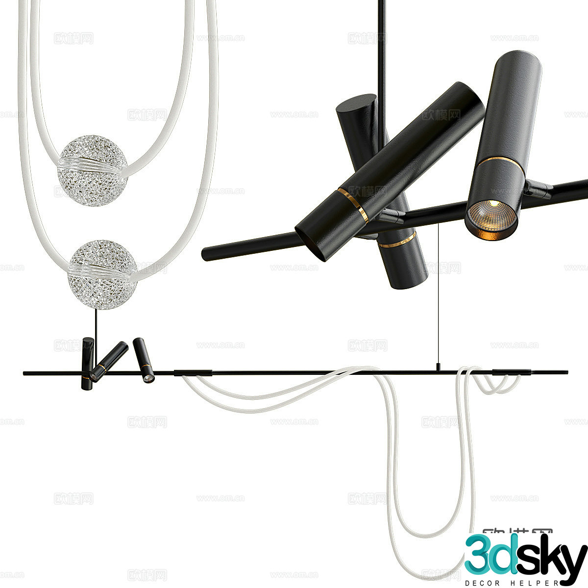 Simple chandelier Minimalist chandelier Art chandelier Restaurant chandelier Bar chandelier Long strip chandelier 3d model