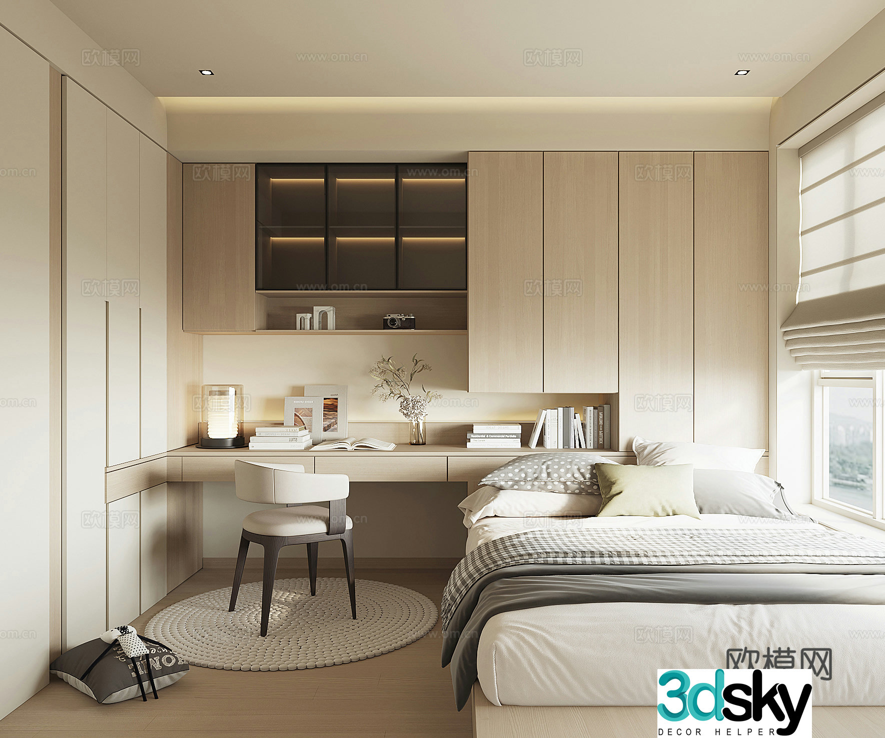 Modern tatami bedroom 3d model