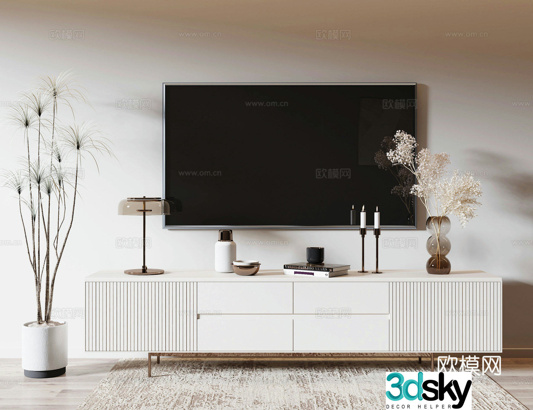 Creamy air TV cabinet 3d model