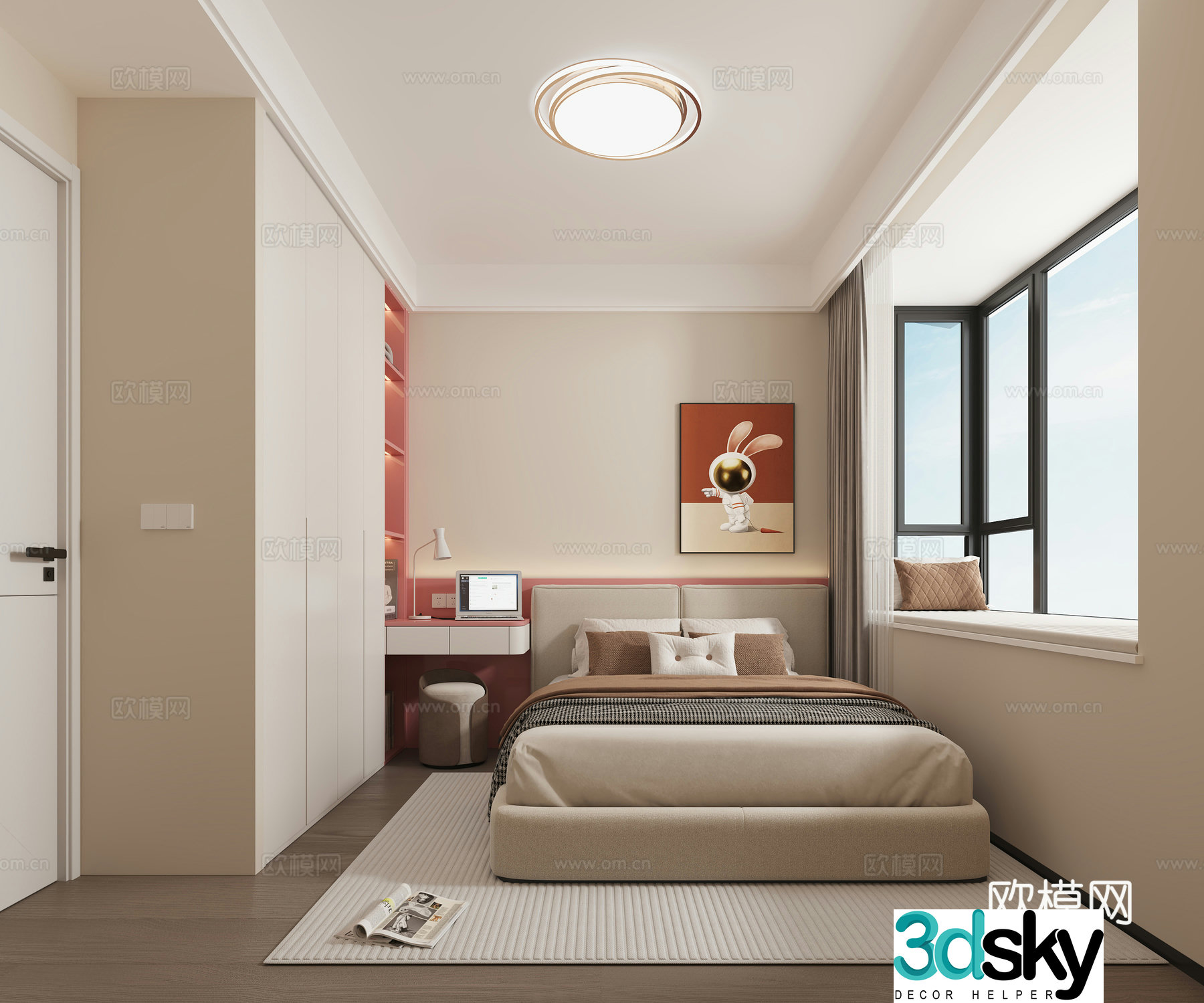 Modern girl room 3d model