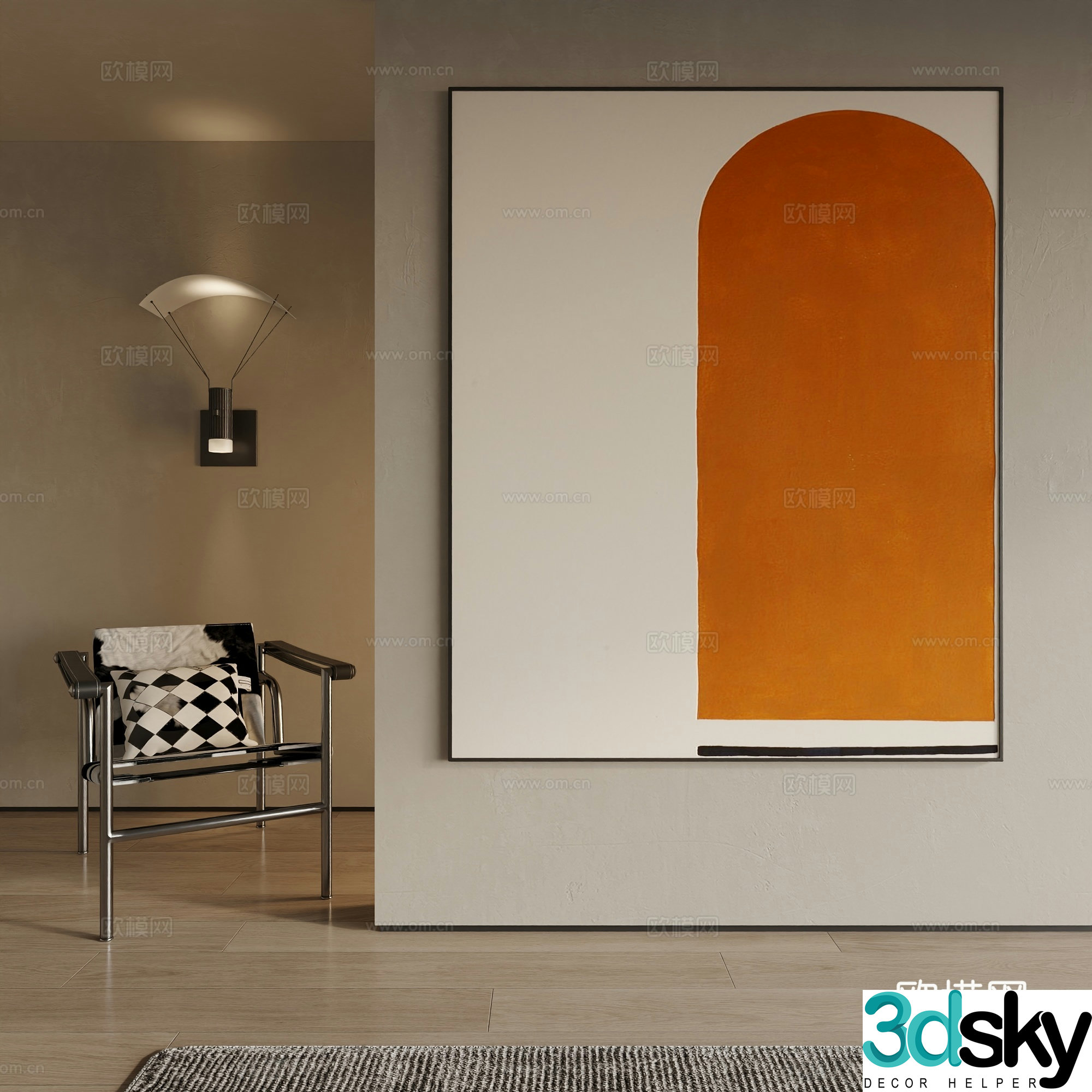Modern decorative painting 3d model