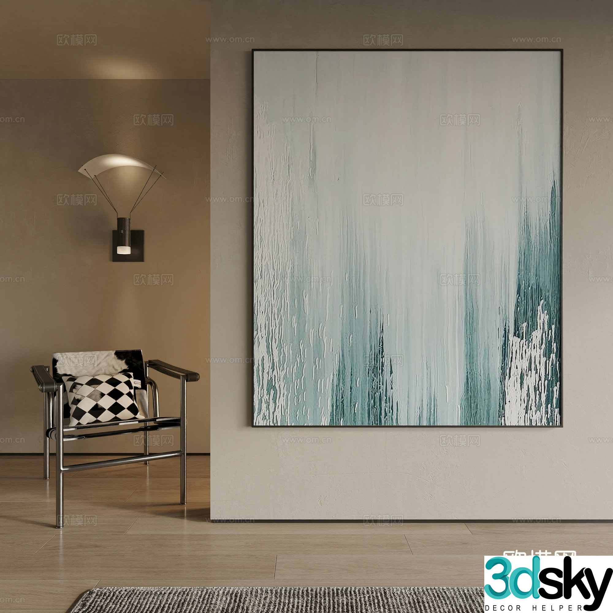 Modern decorative painting 3d model