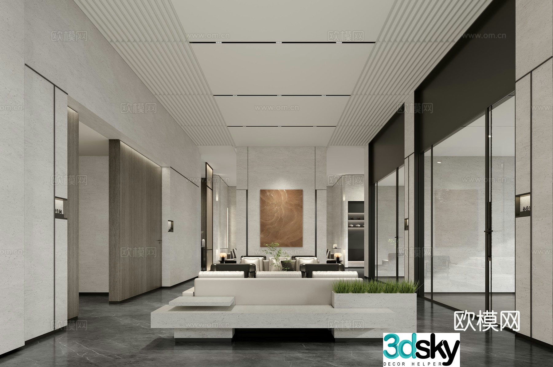 Modern sales office 3D model
