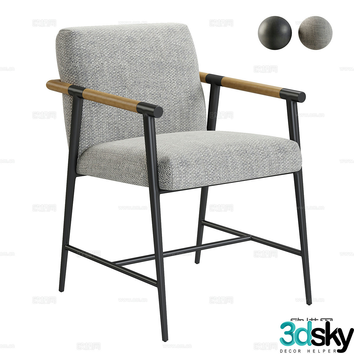 Middle-aged leisure chair Middle-aged single chair Fabric single chair Fabric leisure chair Fabric backrest chair Book chair 3d model