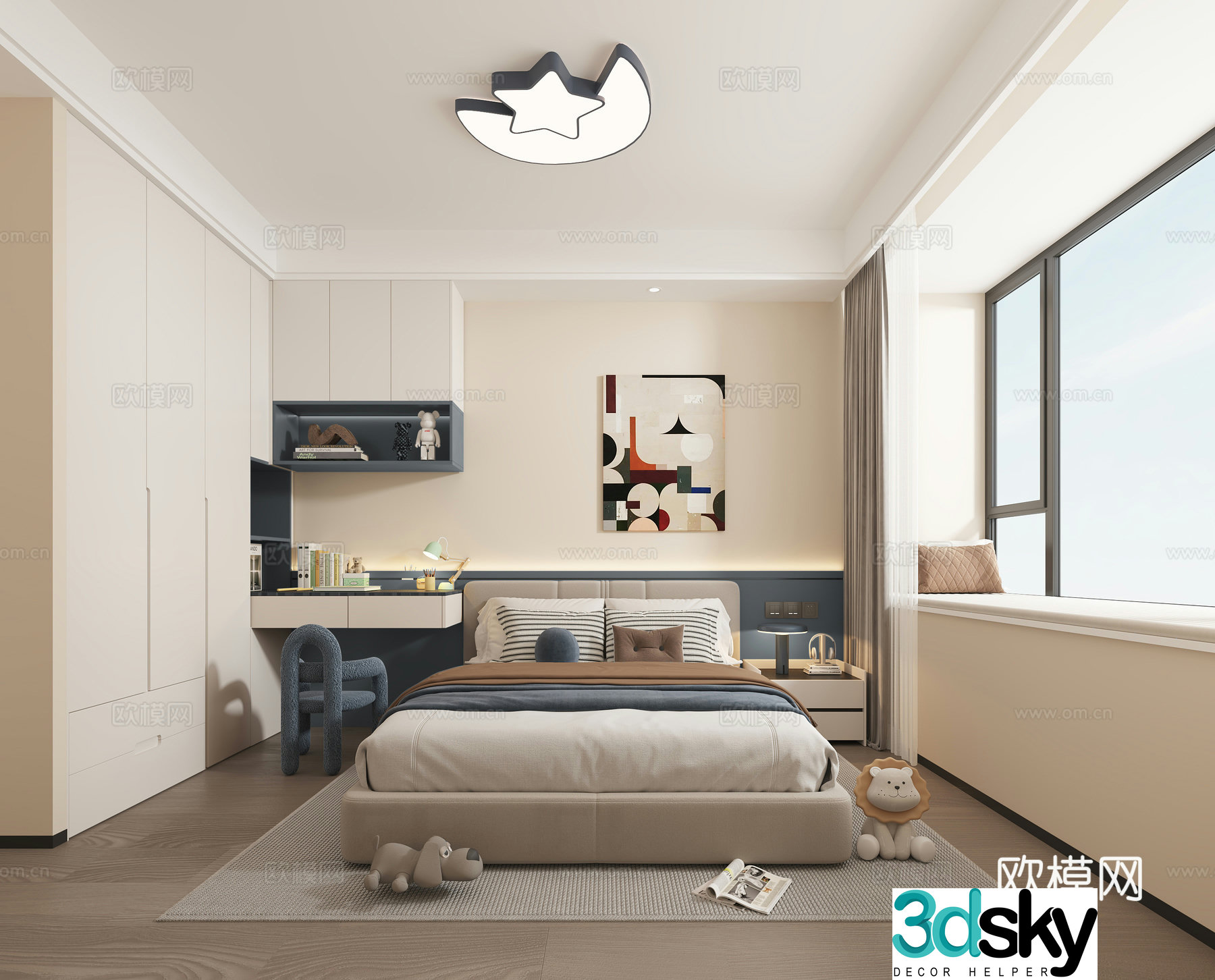 Modern children’s room 3d model