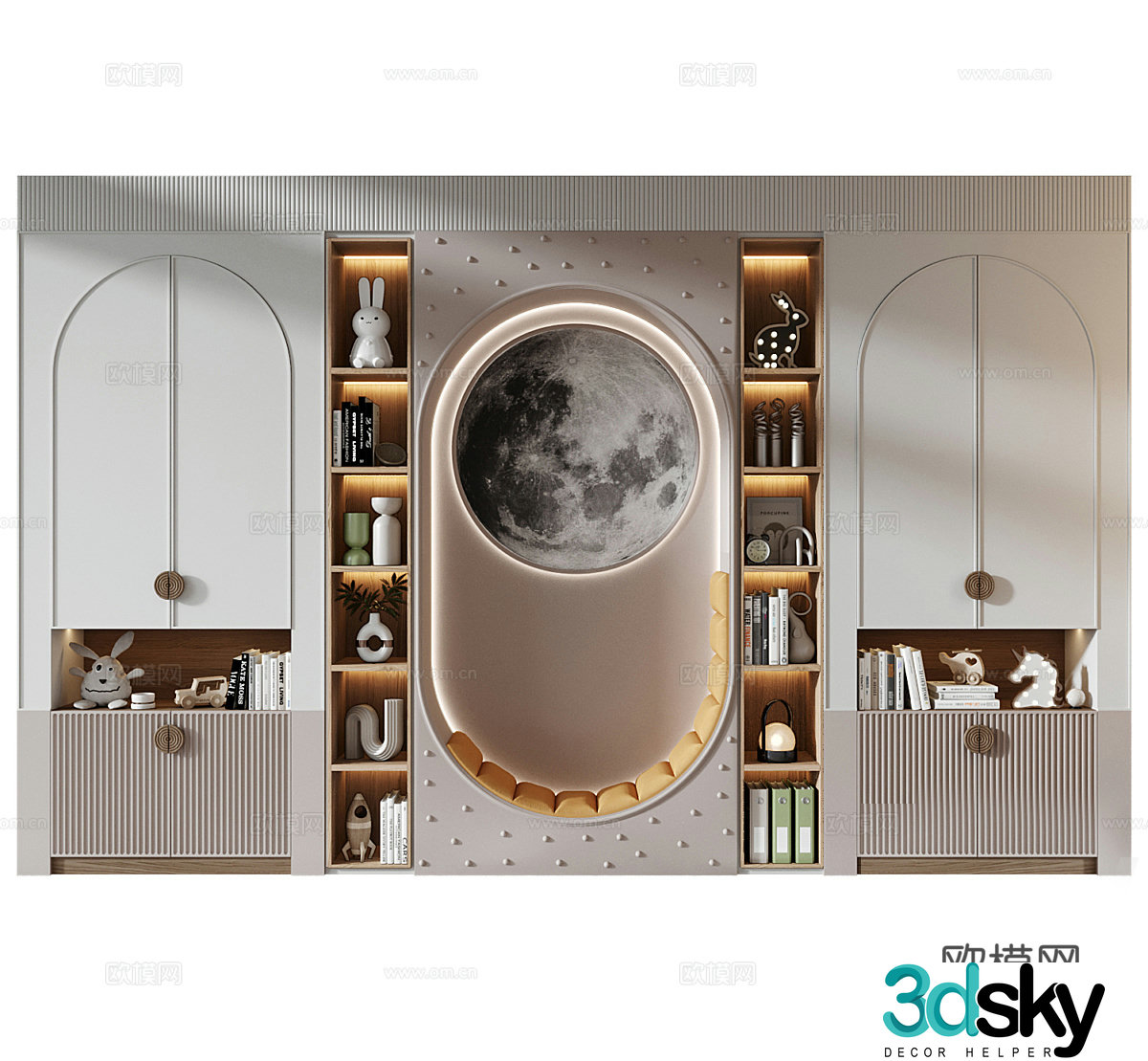 Children’s room bookcase daughter’s room bookcase bookcase ornaments bookcase decoration cabinet display cabinet storage 3d model
