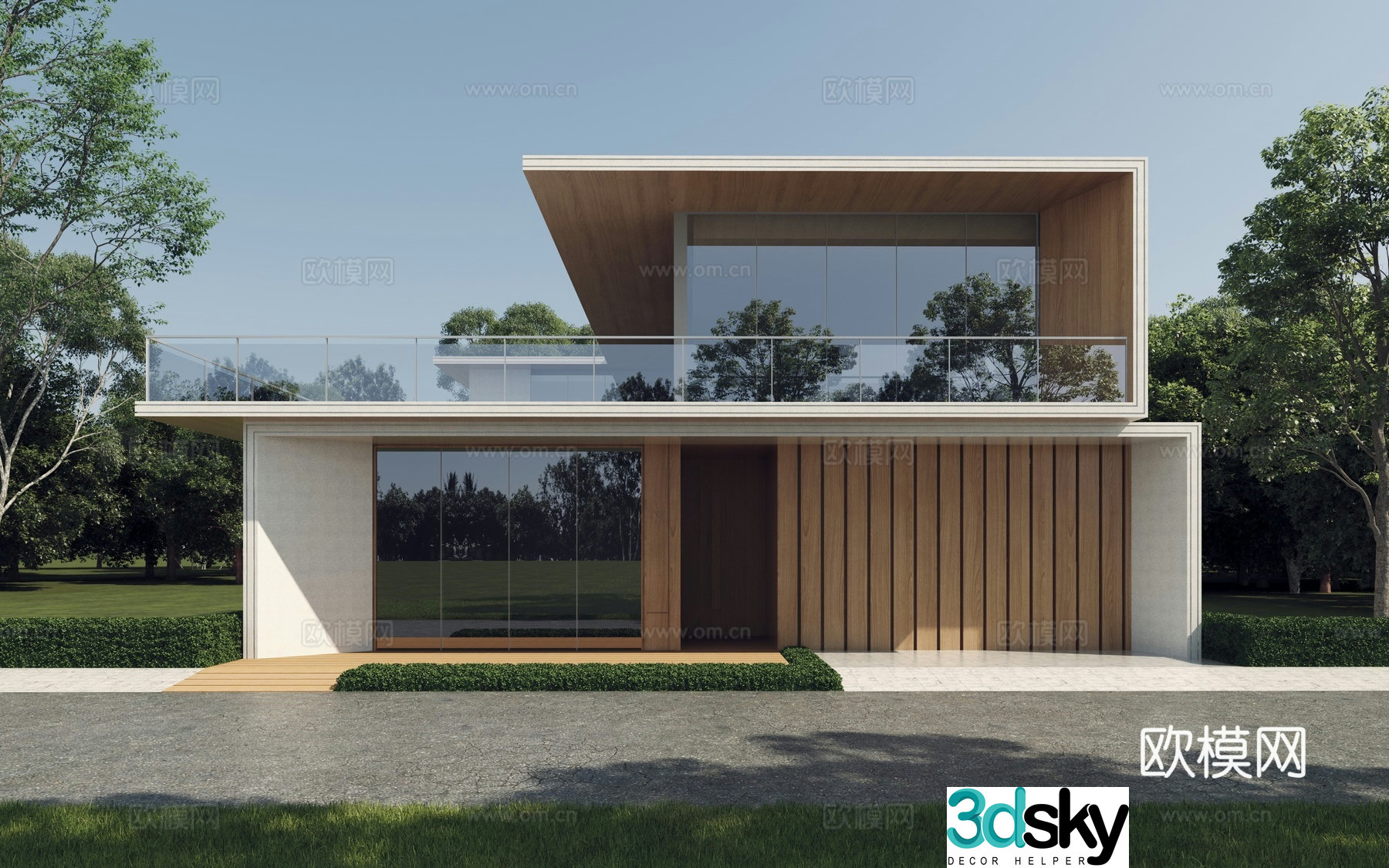 Modern simple villa_single villa small public building 3D model