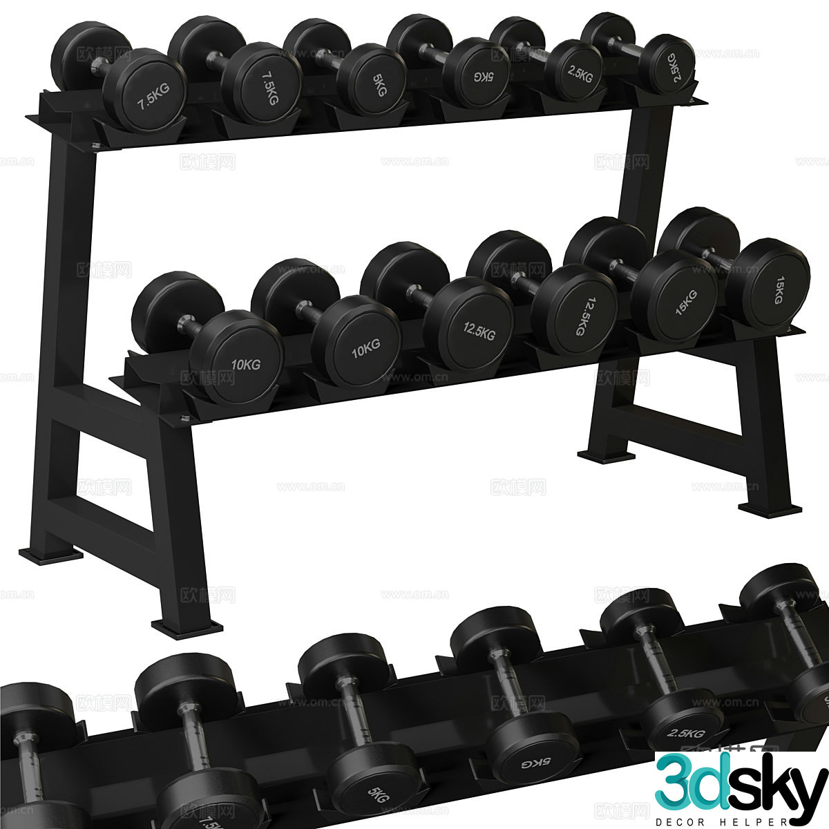 Dumbbell rack 3d model
