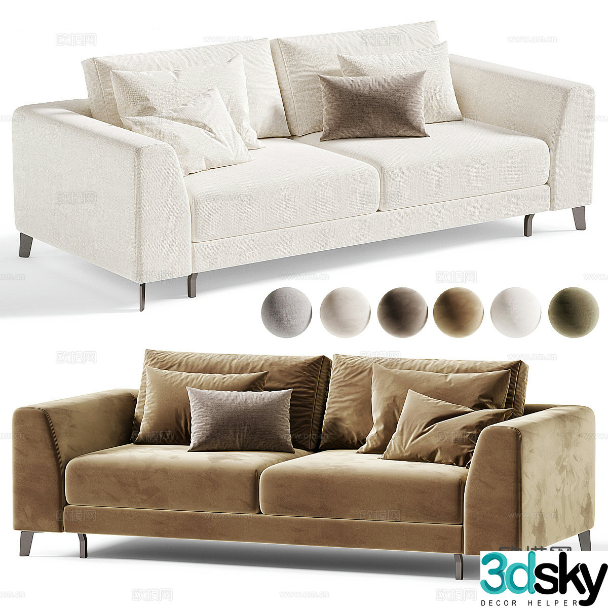Modern BLANC casual sofa 3d model