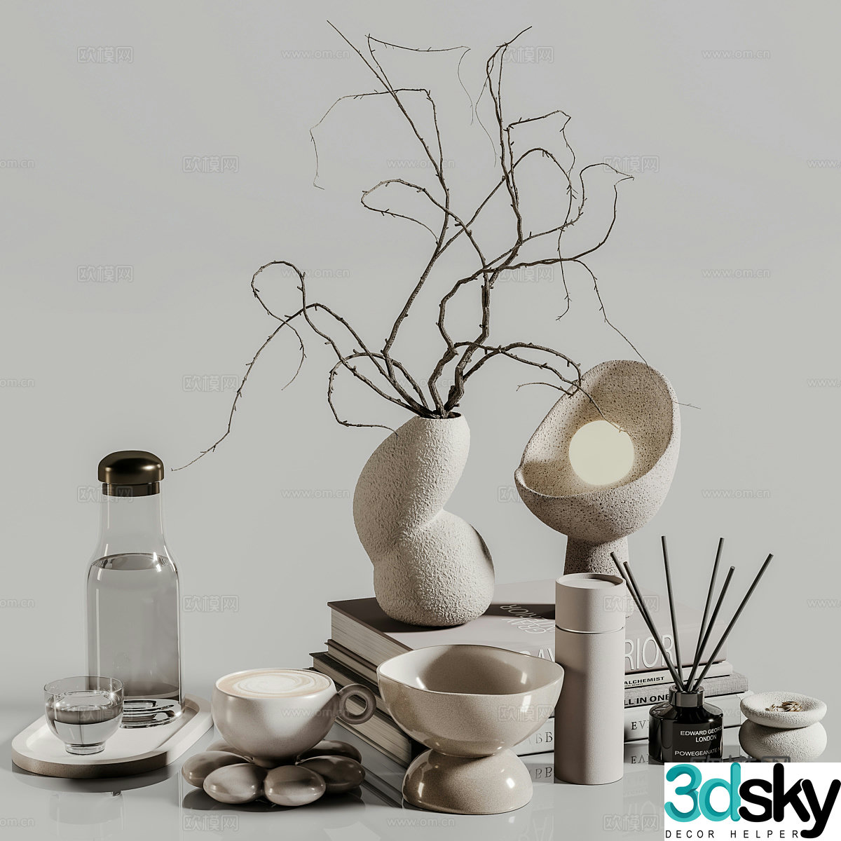 New Chinese style Wasabi ornament combination 3D model