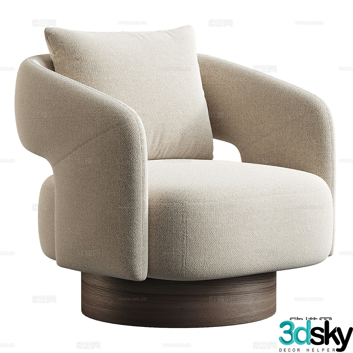 Medium-old single sofa fabric single sofa wasabi style single sofa fabric single chair fabric single sofa 3d model