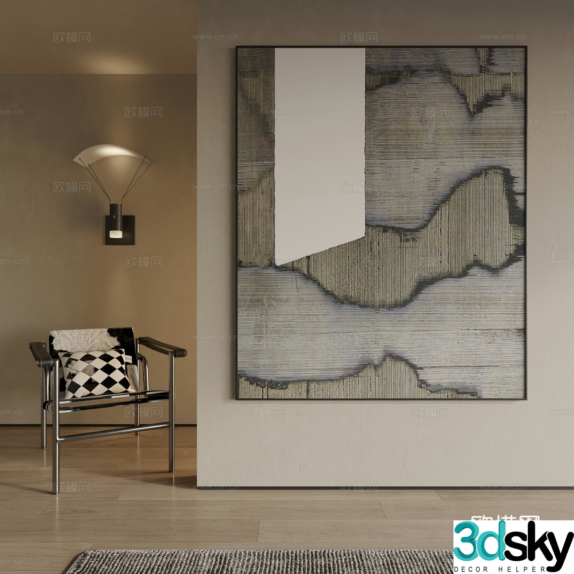 Modern decorative painting 3d model