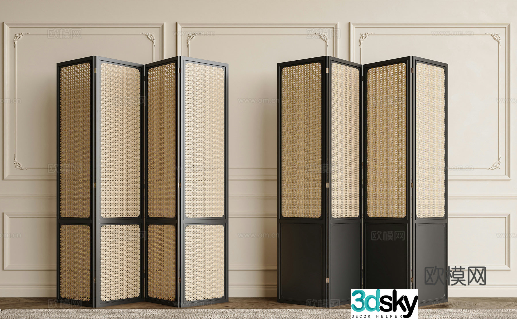 Middle Ages of Wasabi Screen Vine Weaving Screen Vine Weaving Hollow Screen Vine Weaving Partition Foldable Screen 3D Model