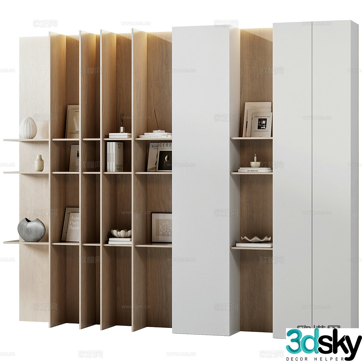 Shelf Display rack Display rack Bookshelf Solid wood bookshelf Decorative rack Display rack Ornaments Install 3D model