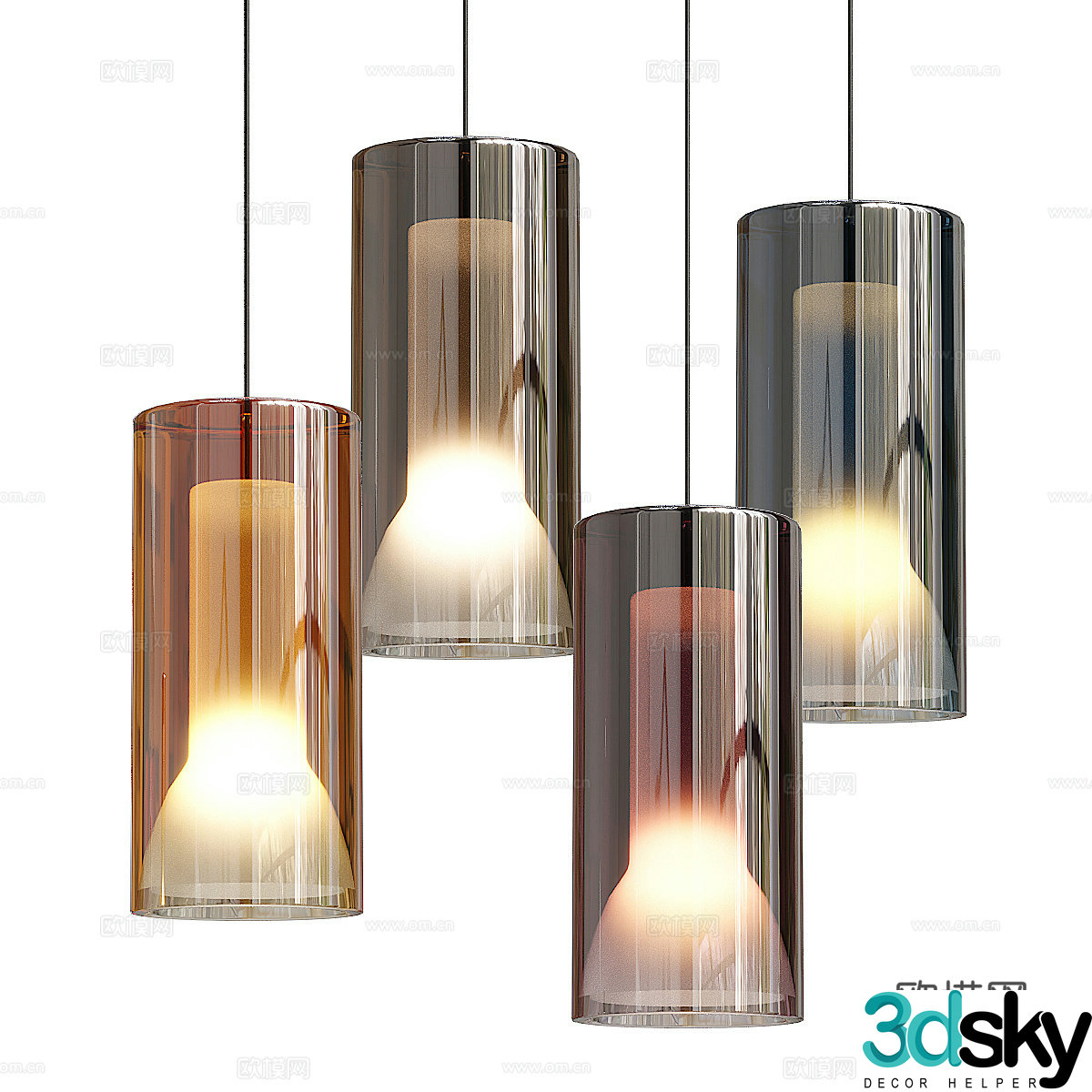 Chandelier combination glass chandelier bedside chandelier restaurant chandelier bar chandelier background wall chandelier 3d model