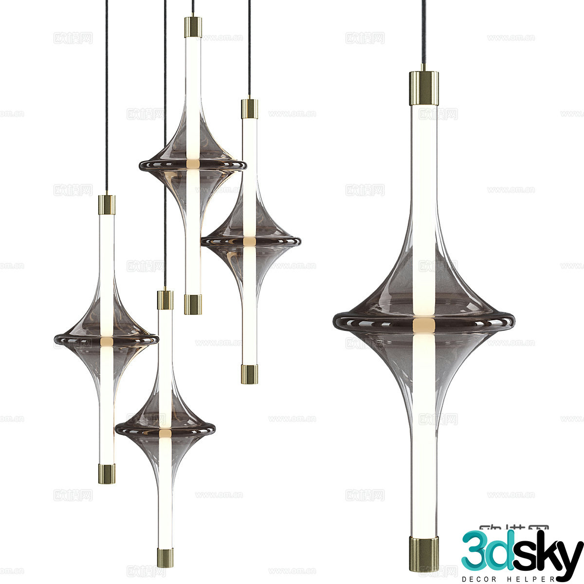 New Chinese style Bontempi Casa Rain Light 3D Model