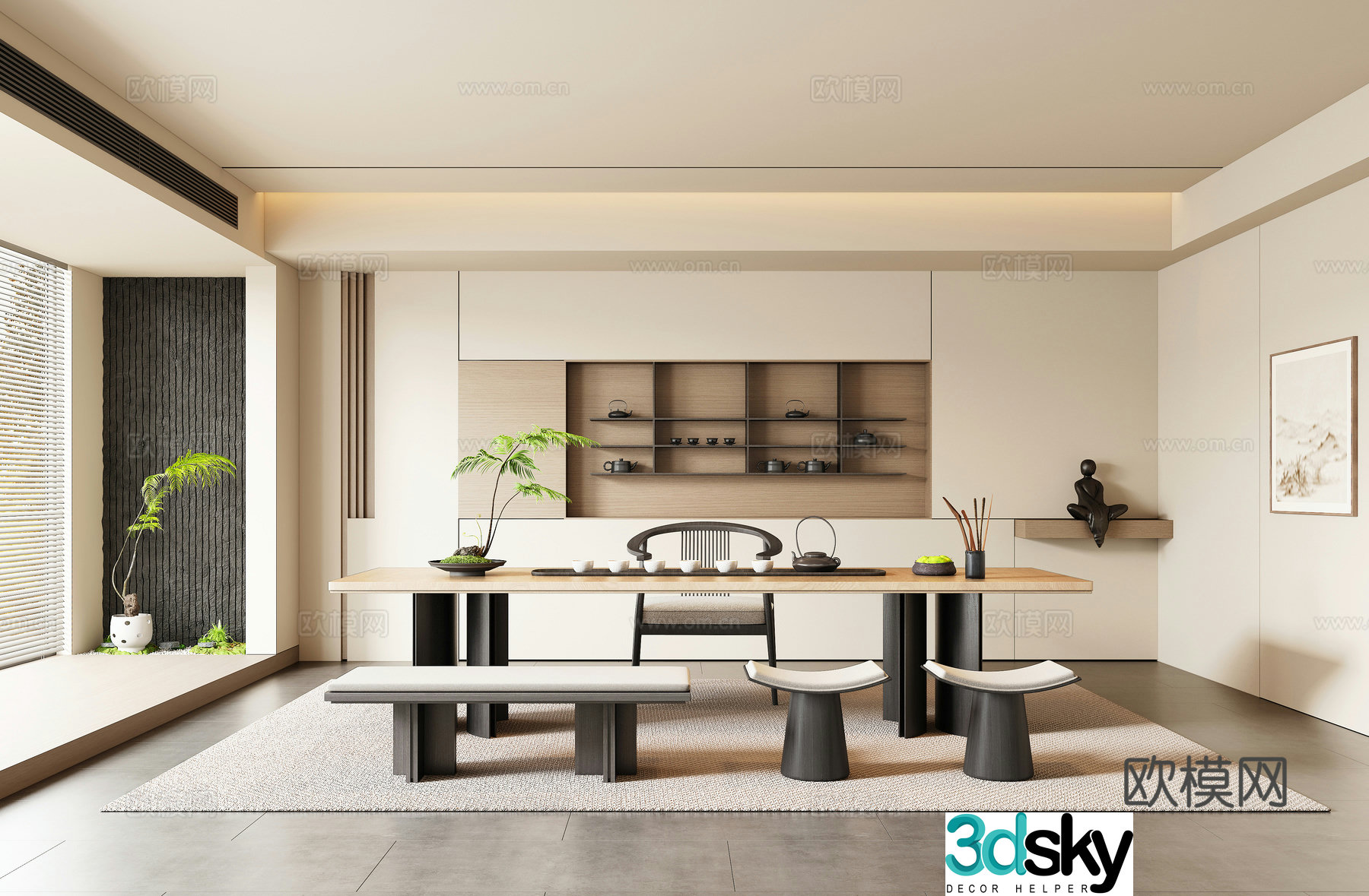 New Chinese style Chinese tea room 3D model