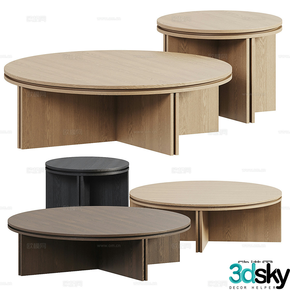 Kendo Mobiliario Slot Round Coffee Table 3D Model