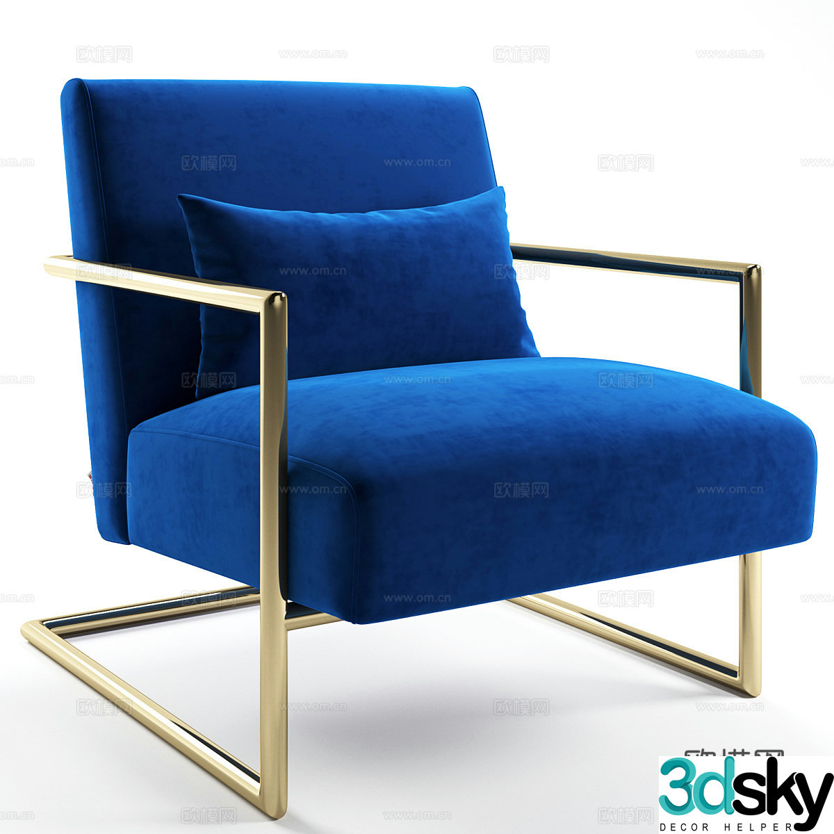 Modern leisure chair Fabric single chair Fabric leisure chair Courtyard leisure chair Outdoor leisure chair Art 3d model