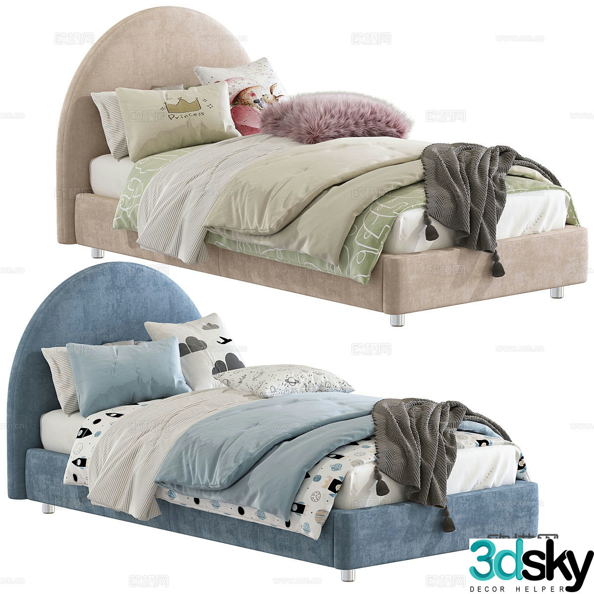 Modern children’s bed 3d model