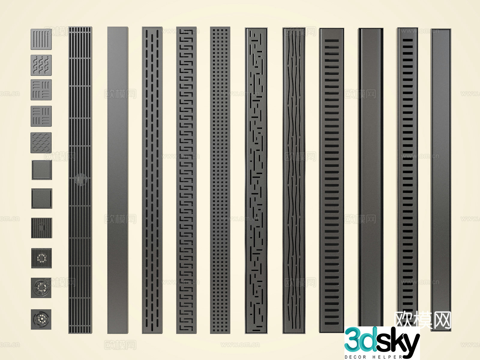 Stainless steel floor drain 3d model