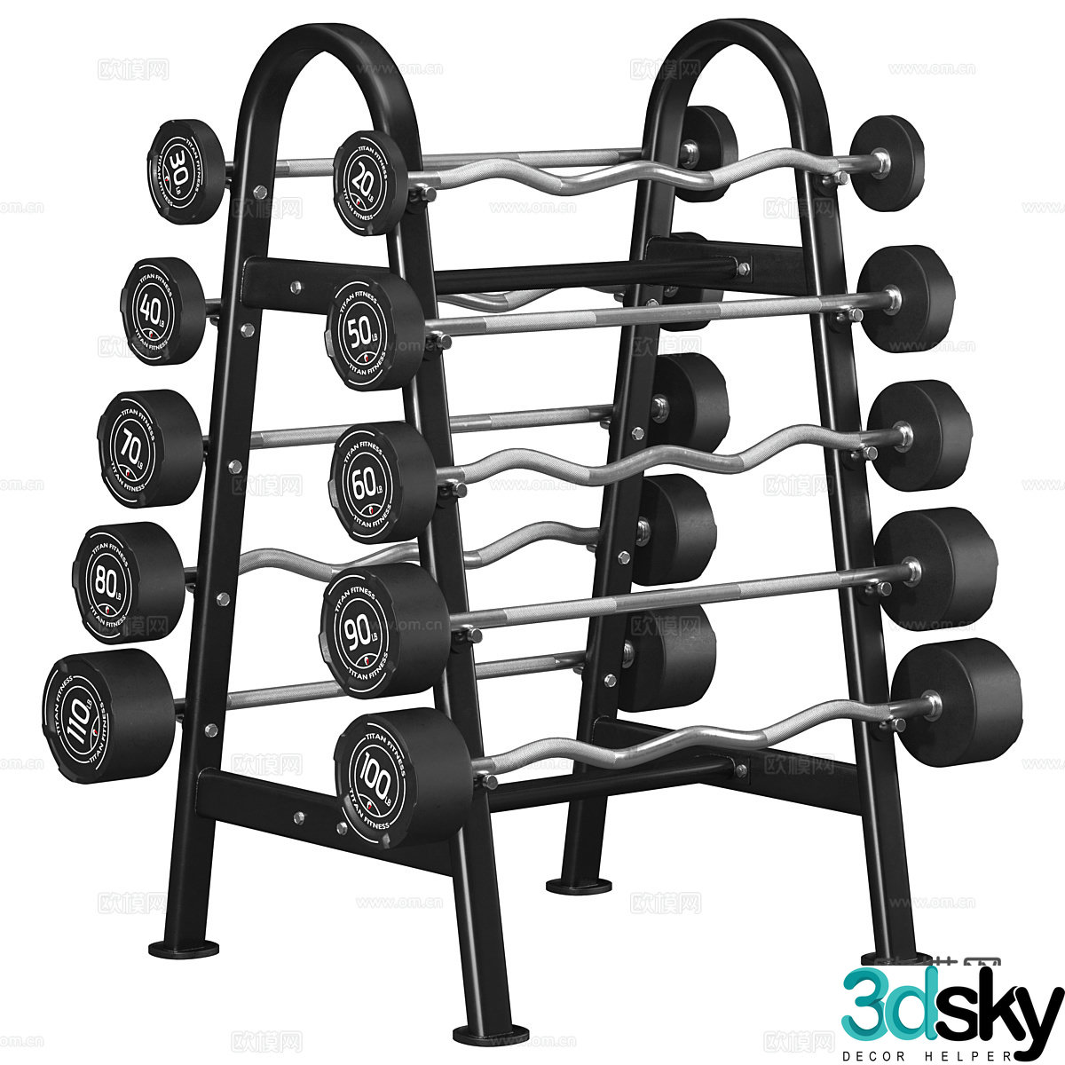 Barbell rack 3d model